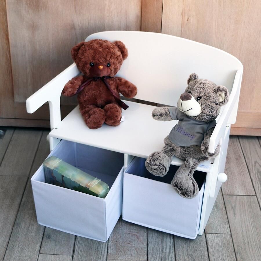 Kinderbank speelbank met tafel Witte Zitgroep voor Kinderen Speeltafel en Kindermeubel voor Speelhoek en Kinderkamer
