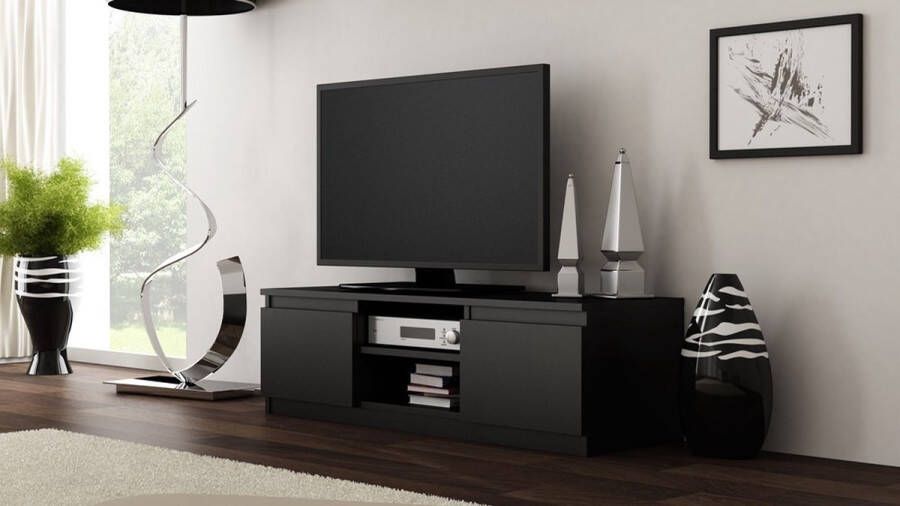 Merkloos Tv meubel 120 cm zwart