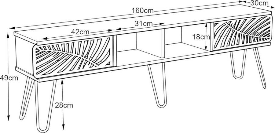 merkloos TV-meubel Salangen 160x30x49cm wit