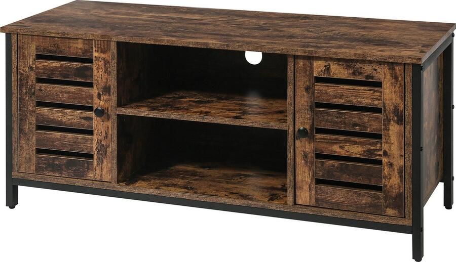 Merkloos TV meubel TV kast TV tafel vintage industrieel bruin hout 110*40*50CM