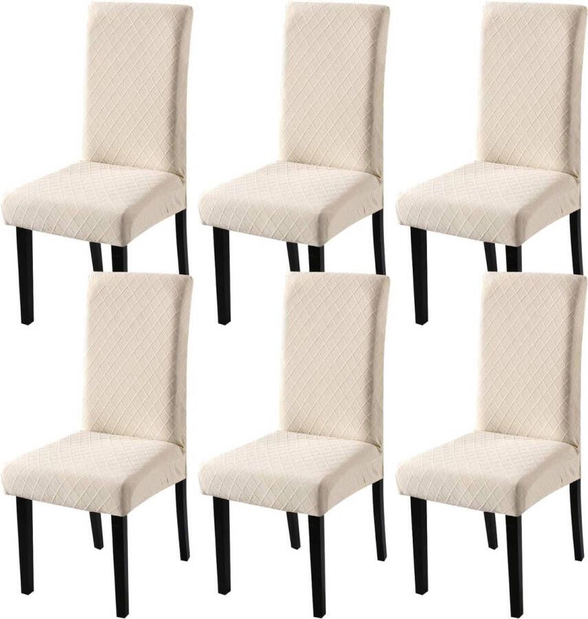 Merkloos Universal Stretch stoelhoezen 4- 6-delige set stoelhoezen voor eetkamerstoelen