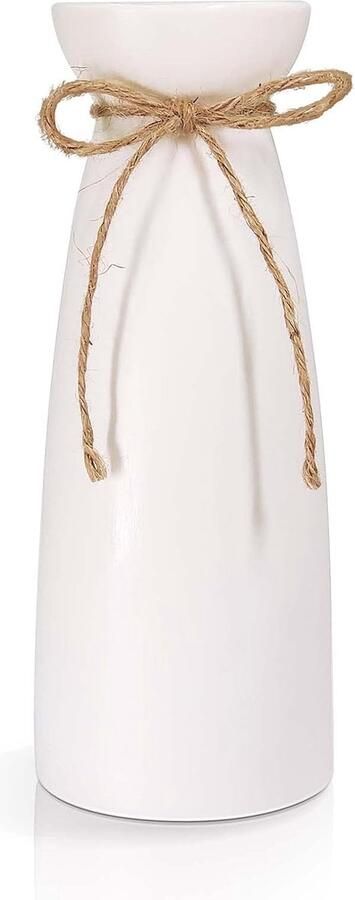 Merkloos Vaas wit keramische vaas voor pampasgras bloemenvaas in minimalistische stijl voor modern tafelrek woondecoratie geschikt voor open haard slaapkamer keuken woonkamer tafelopzetstukken bureau