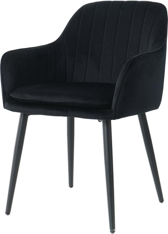 Merkloos velvet eetkamerstoel met armleuning Dublin stoel met armleuningen eetkamerstoel velvet stoel zwart