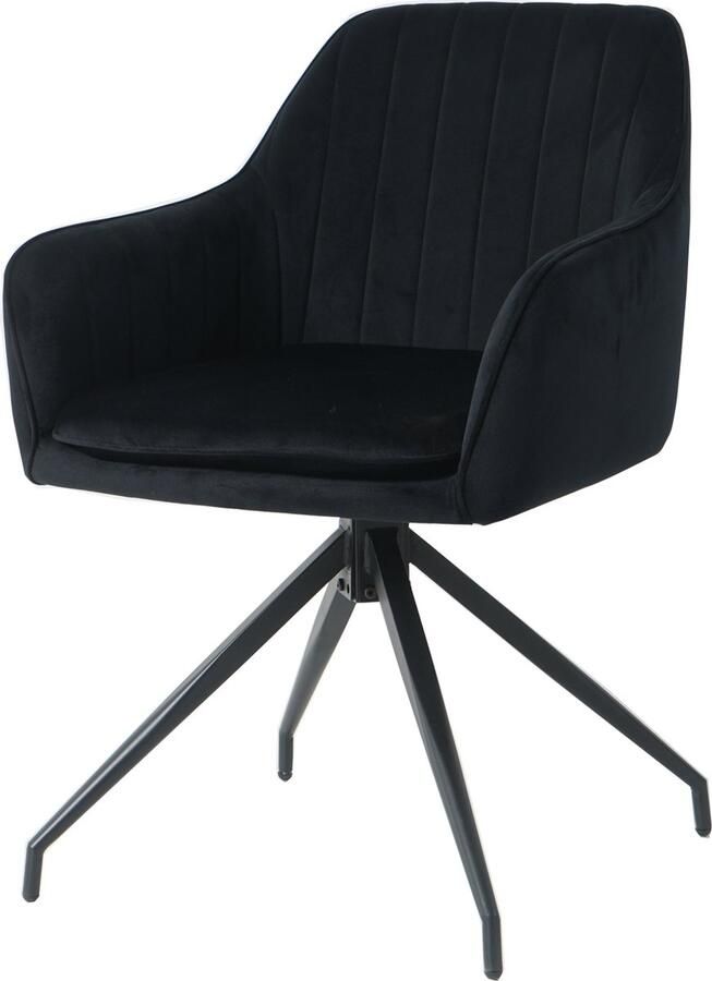 Merkloos velvet eetkamerstoel met armleuning Geneve draaibaar stoel met armleuningen eetkamerstoel velvet stoel zwart