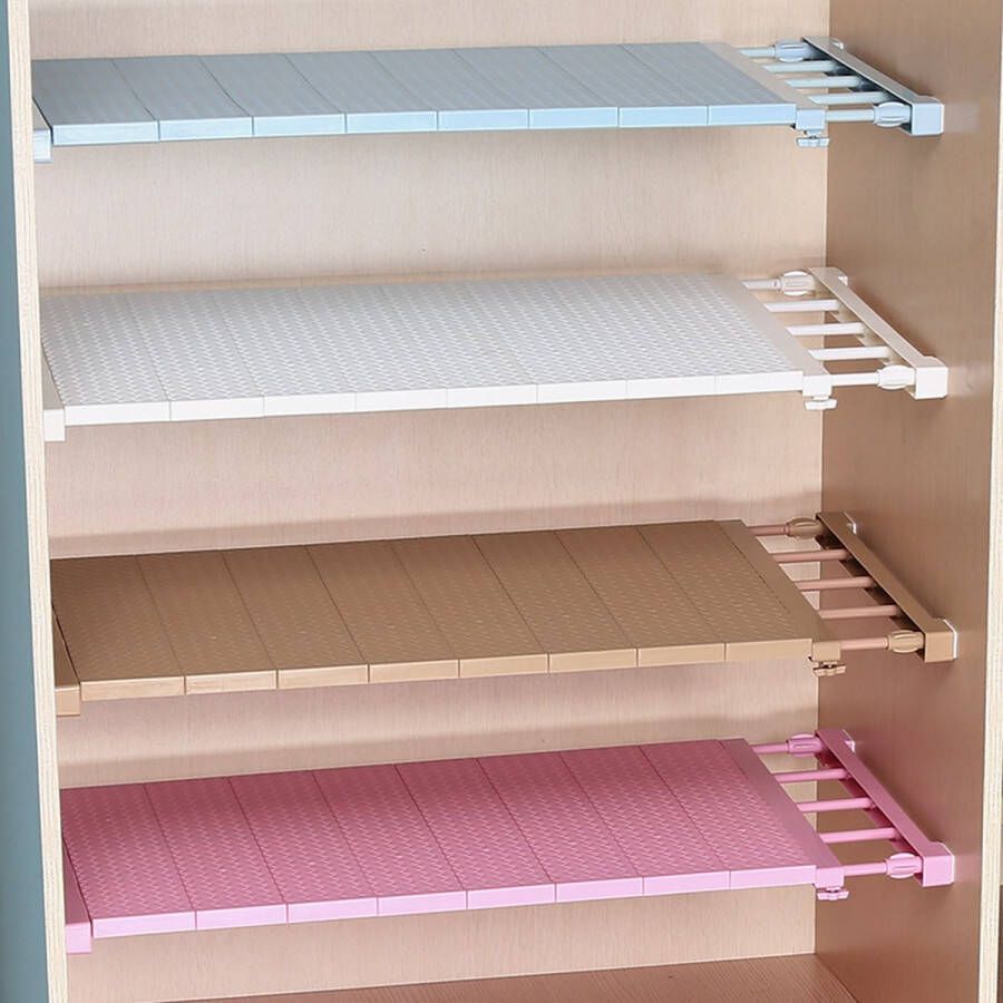 Merkloos Verstelbare Closet Organizer Opslag Plank Wandmontage Keuken Rack Ruimtebesparend Garderobe Decoratieve Planken Kast Houders