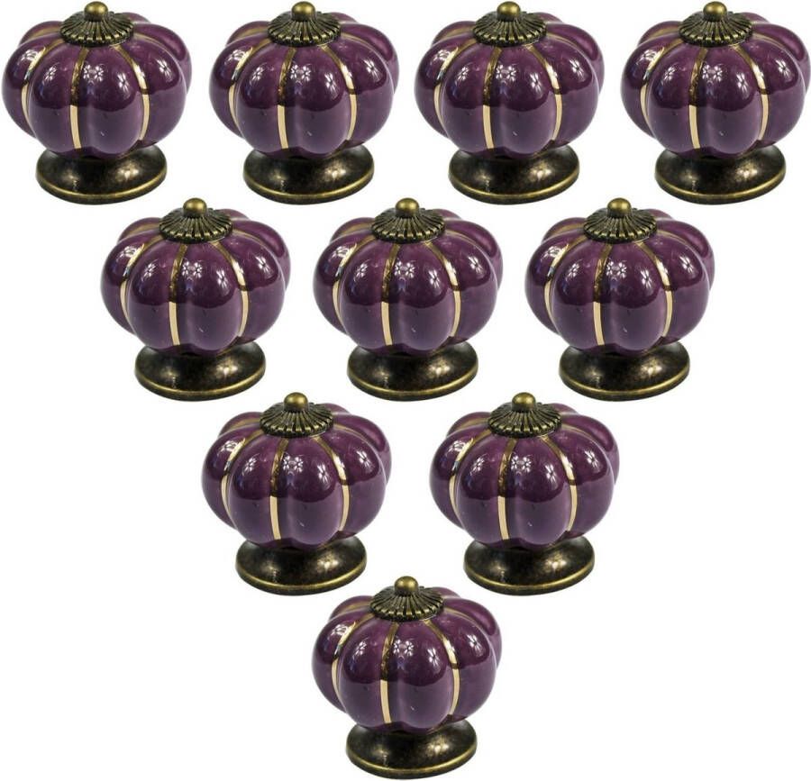 Merkloos vintage meubelknoppen Europese stijl pompoenvorm voor deuren laden vakken 10 stuks