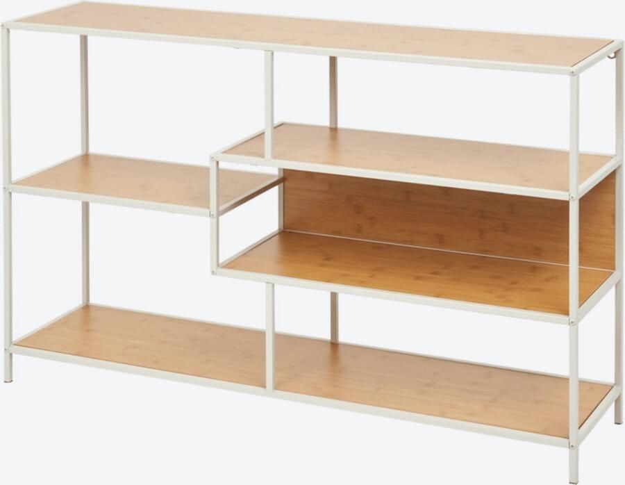 'merkloos'' Wandkast 116x30x76 cm Bruin 5 planken Draagkracht 18 kg Rechthoek Melamine Metaal Mdf hout