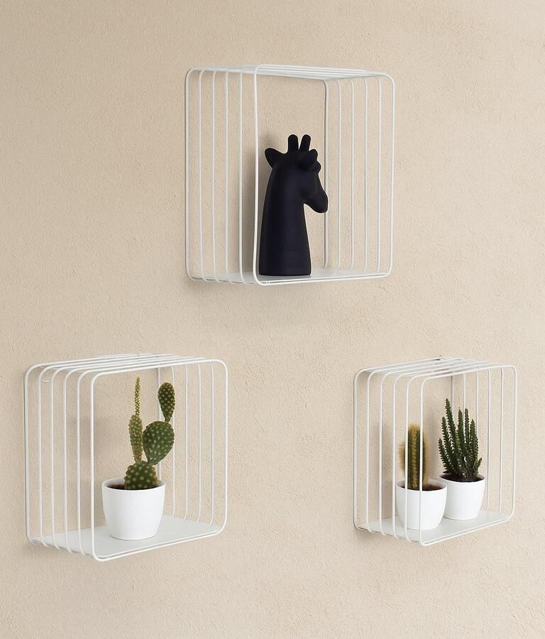 Galeara Design Wandrek wit wandplank Cavoo set van 3 Wandschappen design metaal