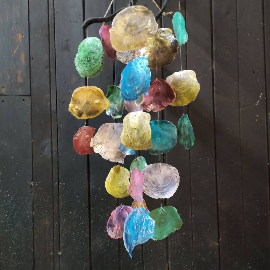 Merkloos Windchime schelp schelpen mobiel schelp Ibiza Bohemian lamp hanglamp