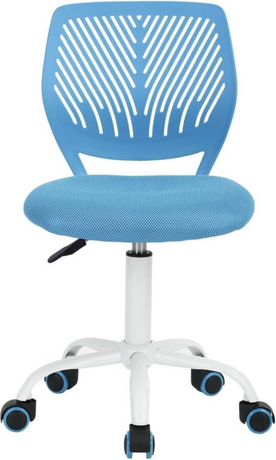 Merklose Bureaustoel draaistoel verstelbaar stoffen zitting ergonomische bureaustoel zonder armleuning blauw