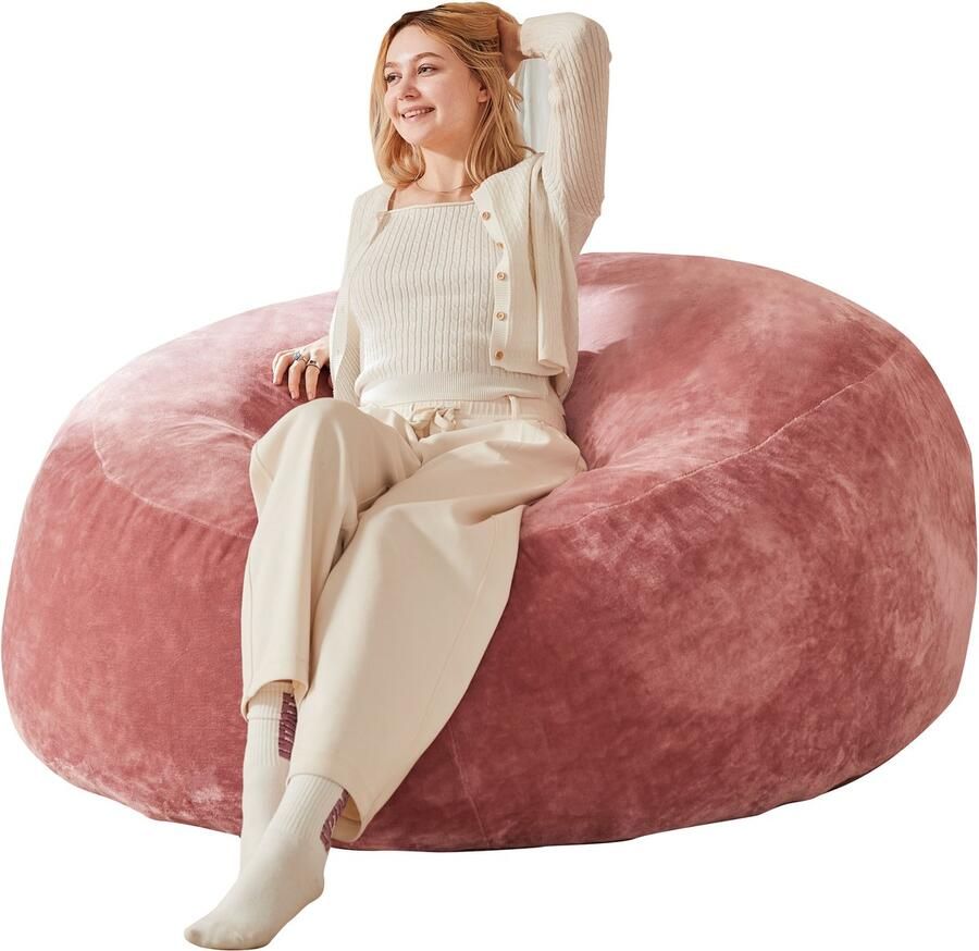 Merlooks 120 Zitzak Bank voor Volwassenen Zachte en Comfortabele Leesstoel Geschikt voor Slaapkamers Balkons en Andere Plaatsen