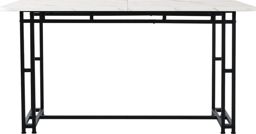 Merlooks 120x70cm lichte luxe eettafel (1 stuk) metalen frame rechthoekige eettafel gemaakt van moderne keukentafel met metalen poten voor eetkamer woonkamer zwarte tafelpoten