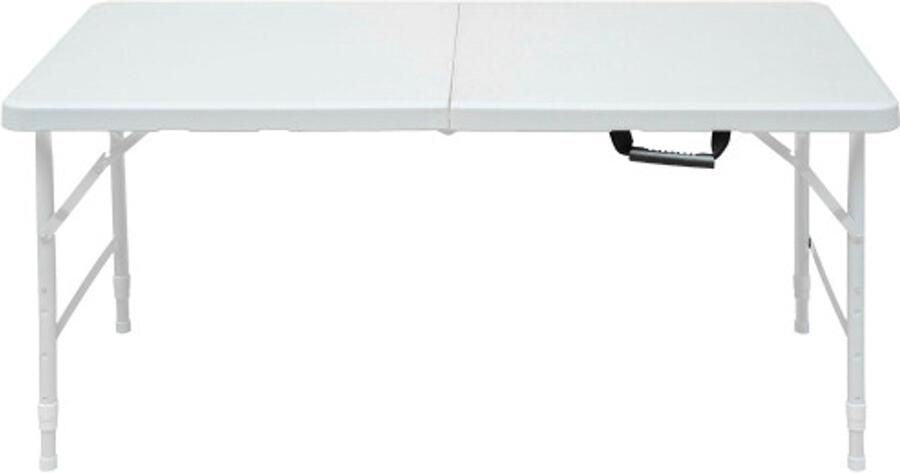 Merlooks 125 cm opvouwbare tafel draagbaar stevig stalen frame in hoogte verstelbaar compact opvouwbaar ontwerp voor buiten thuis kantoor roestvrij en gemakkelijk schoon te maken (wit)