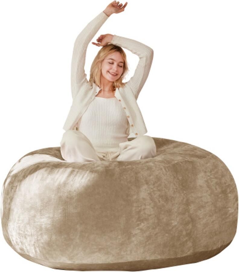 Merlooks 90 Zitzak zitzakstoel bank voor volwassenen zachte en comfortabele leesstoel geschikt voor slaapkamers balkons en andere plaatsen khaki