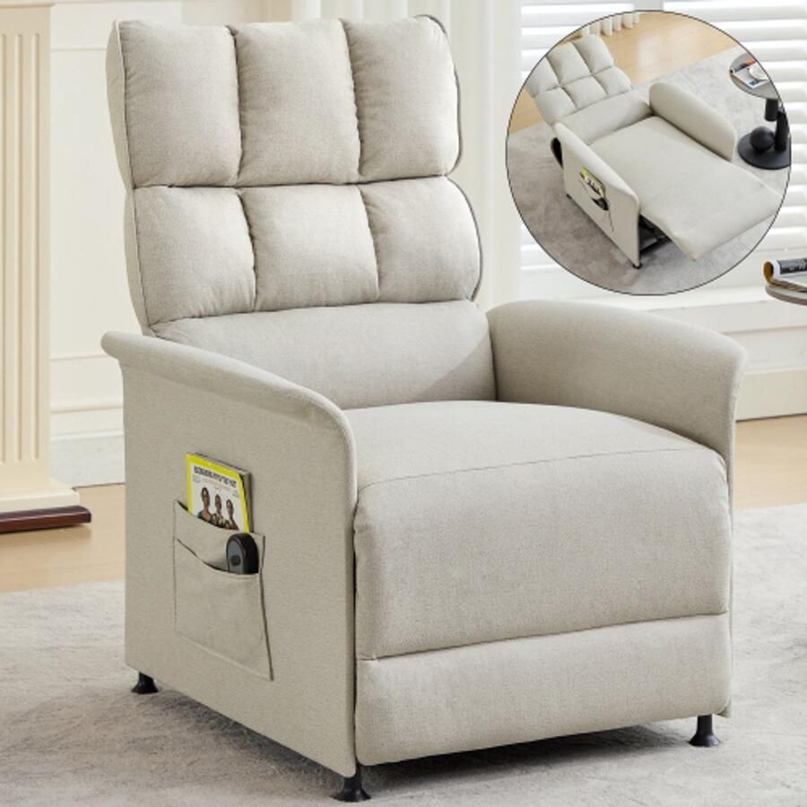 Merlooks Modern design: fauteuil TV fauteuil elektrische fauteuil relaxfauteuil met afstandsbediening met opbergtas geschikt voor woonkamer slaapkamer en thuis etc. Beschikbare video