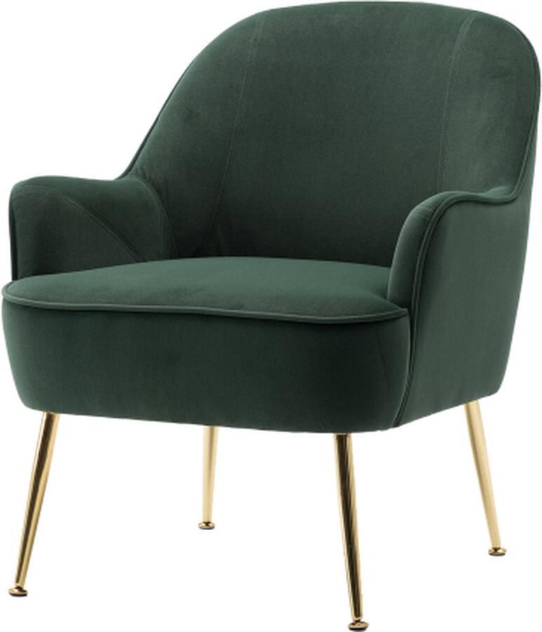 Merlooks Moderne Zachte Fluwelen Stof Ergonomie Accent Stoel Woonkamer Stoel Slaapkamer Stoel Thuis Met Gouden Poten En Verstelbare Poten Voor Binnen Huis Groen