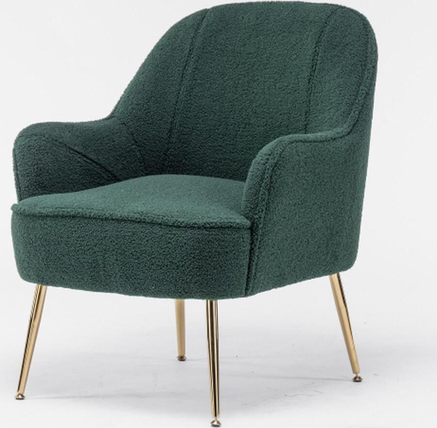 Merlooks Moderne zachte fluwelen stof Ergonomische accentstoel Woonkamerstoel Slaapkamerstoel Thuisstoel met gouden poten en verstelbare poten voor gebruik binnenshuis