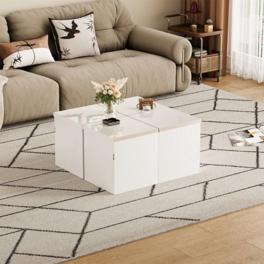 Merlooks Salontafel doe-het-zelf salontafel hoogglans tafelblad gratis combinatie