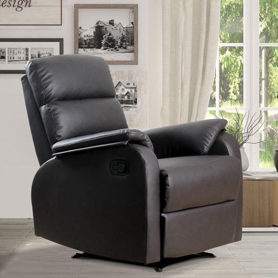Merlooks TV fauteuil verstelbaar ergonomische relax fauteuil kunstleer bruin 75x92x99cm ideaal voor woonkamer & thuiskantoor