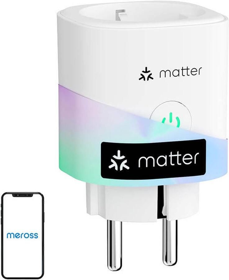 Meross Wifi-Stopcontact Voor Smart Home Matter Energiemeting Op Afstand Beheer