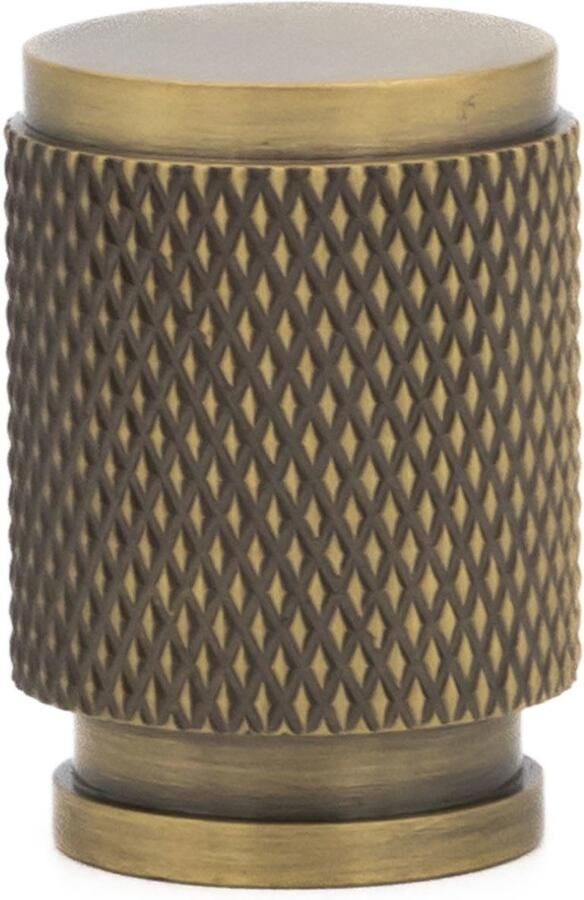 Messtique Kastknop Knurled Mini 18mm – Stijlvolle Messing Knop Antiek Messing
