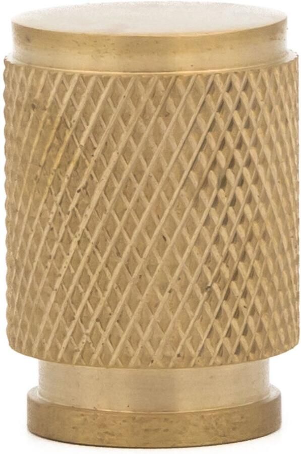 Messtique Kastknop Knurled Mini 18mm – Stijlvolle Messing Knop Gepolijst Messing ongelakt