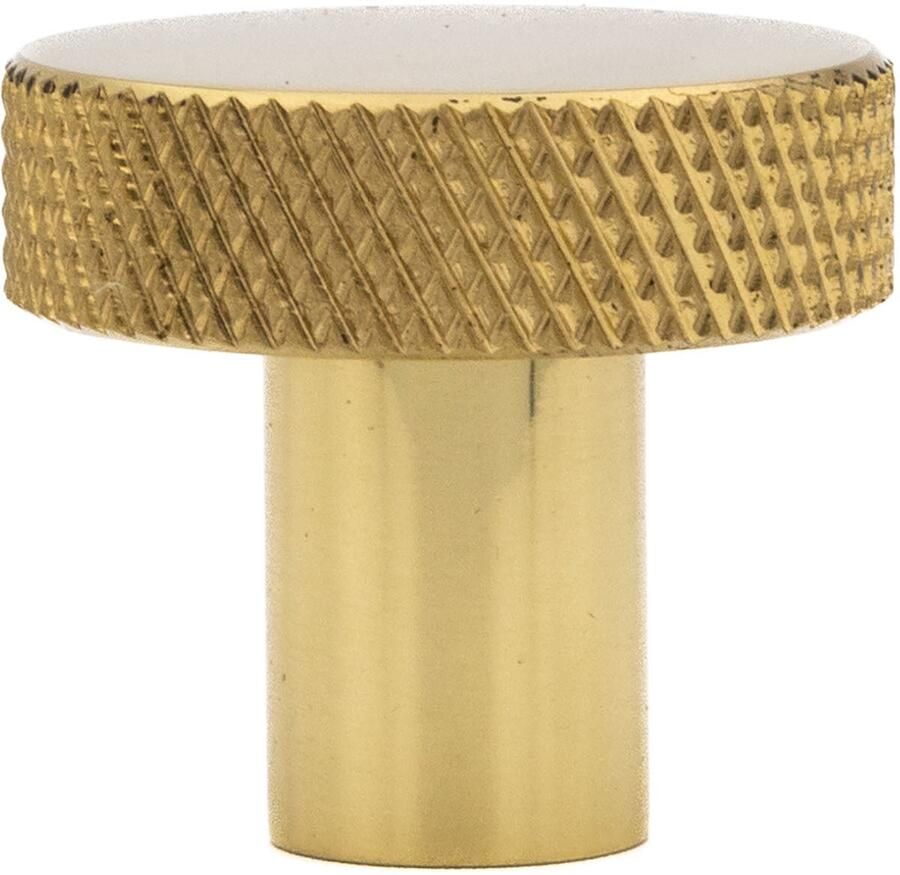 Messtique Kastknop Knurled Radio 32mm Luxe Messing Knop Gepolijst Messing