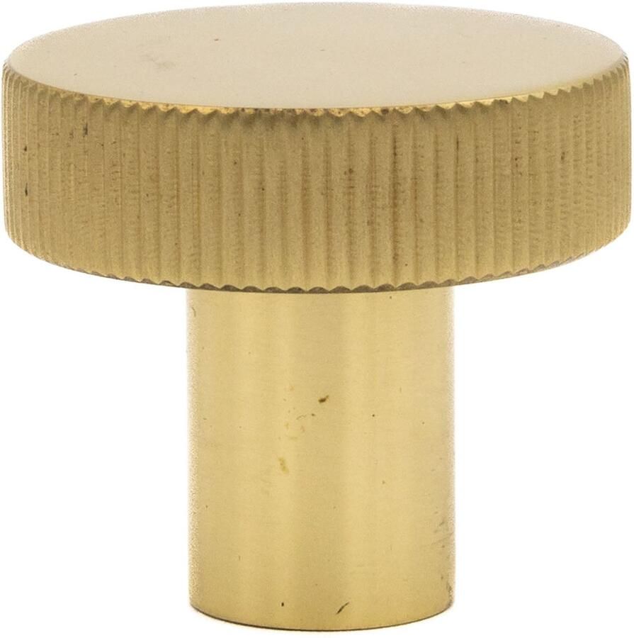 Messtique Kastknop Radio Lines 32mm – Elegante Messing Knop Gepolijst Messing