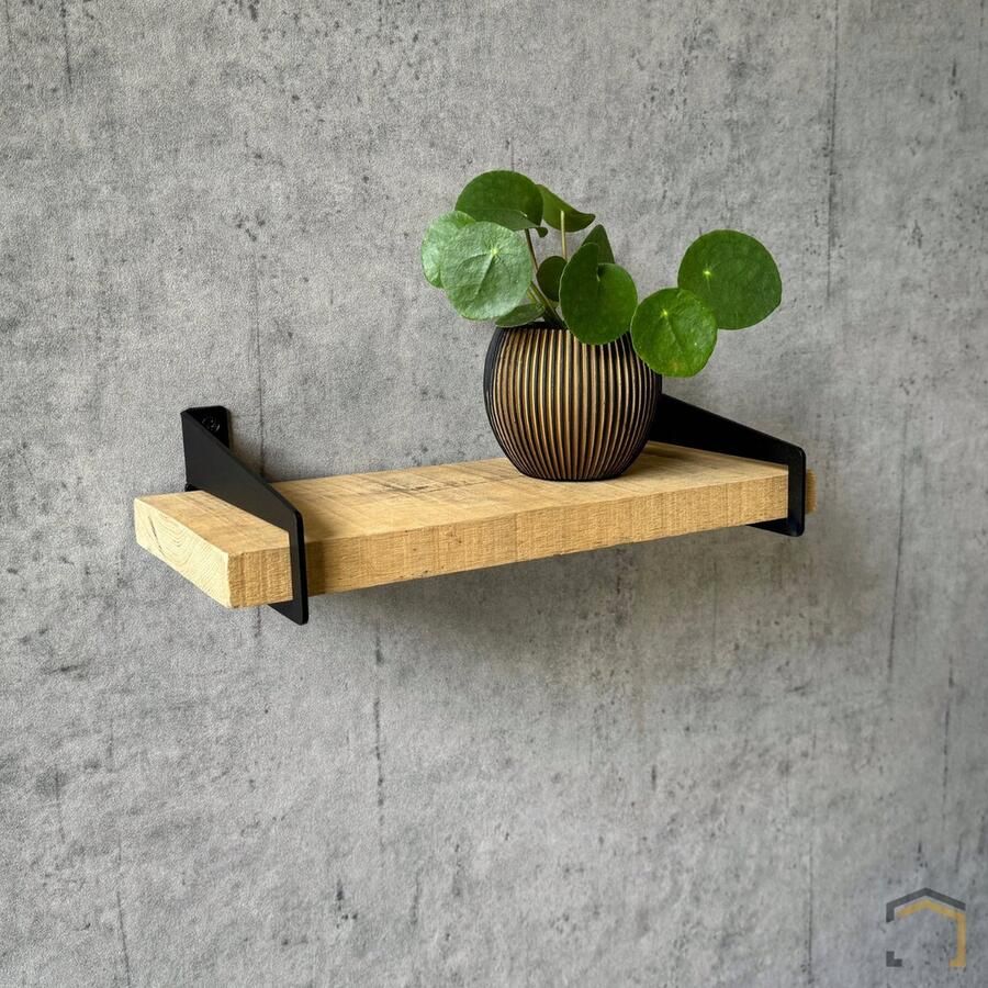 Metal Home Design Industriële plankdragers zwart metaal 15cm breed Planksteun wandplank Set 2 stuks