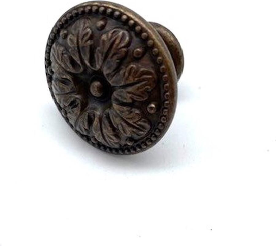 Metal Style Knop Brons Antiek rond Eikenbladeren 30mm