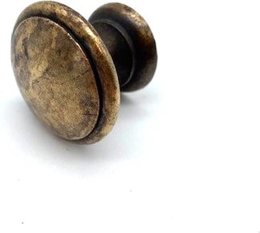 Metal Style Knop Messing Antiek rond 32mm