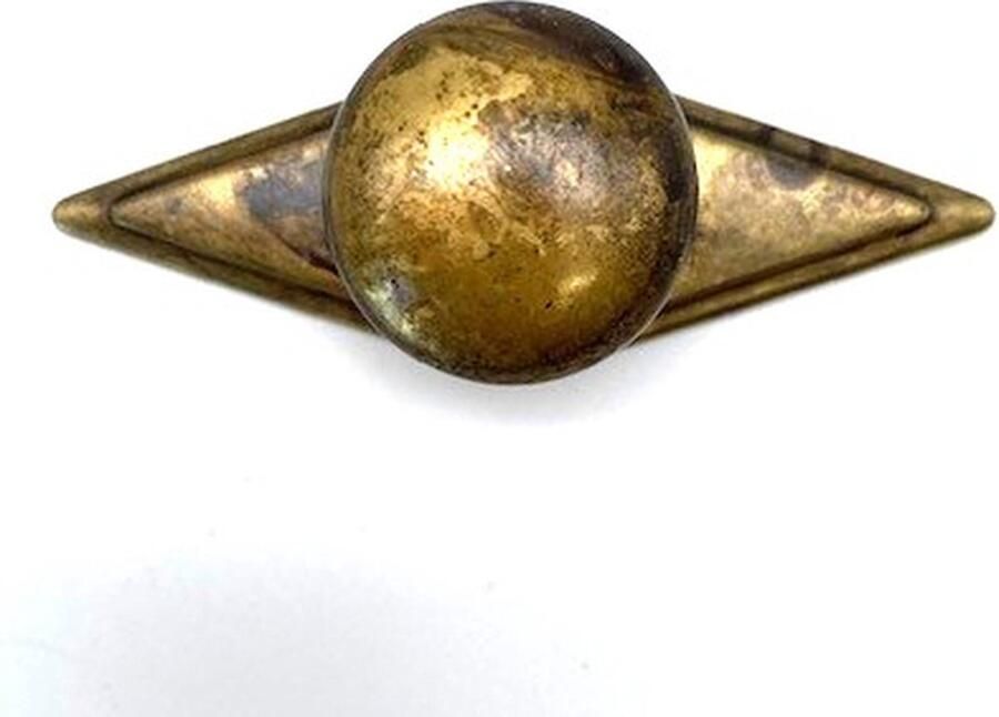 Metal Style Knop Messing Antiek Ruit Groot 91x31mm