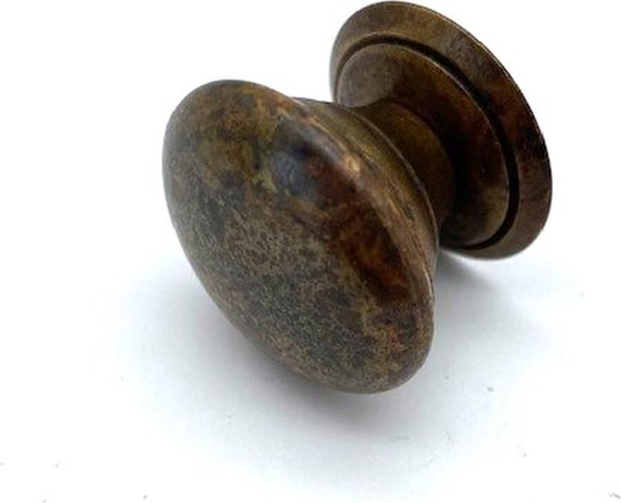 Metal Style Knop Messing rond met achterplaatje 25mm