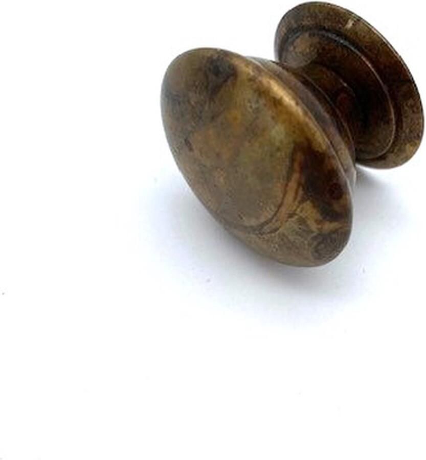 Metal Style Knop Messing rond met achterplaatje 30mm