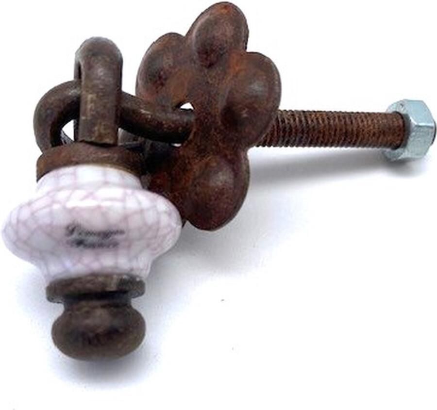 Metal Style Ladegreep Hanger IJzer roest met Porcelain de Limoges 38mm