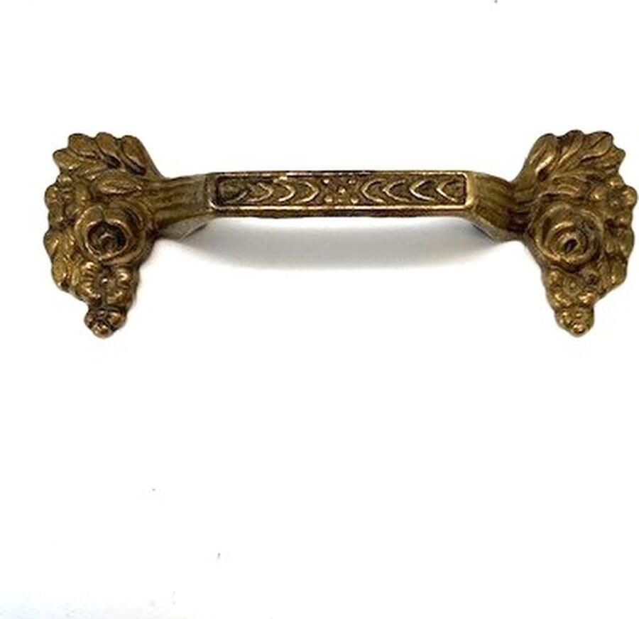 Metal Style Ladegreep Messing antiek Bloemenrank 97x35mm