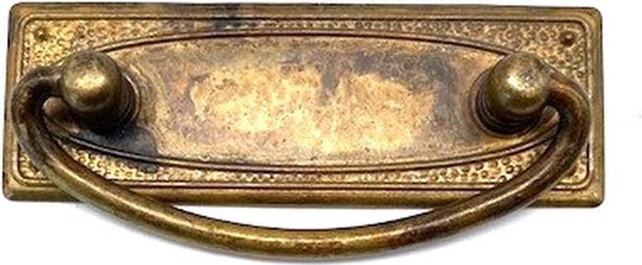 Metal Style Ladegreep Messing antiek glad horizontaal 97mm