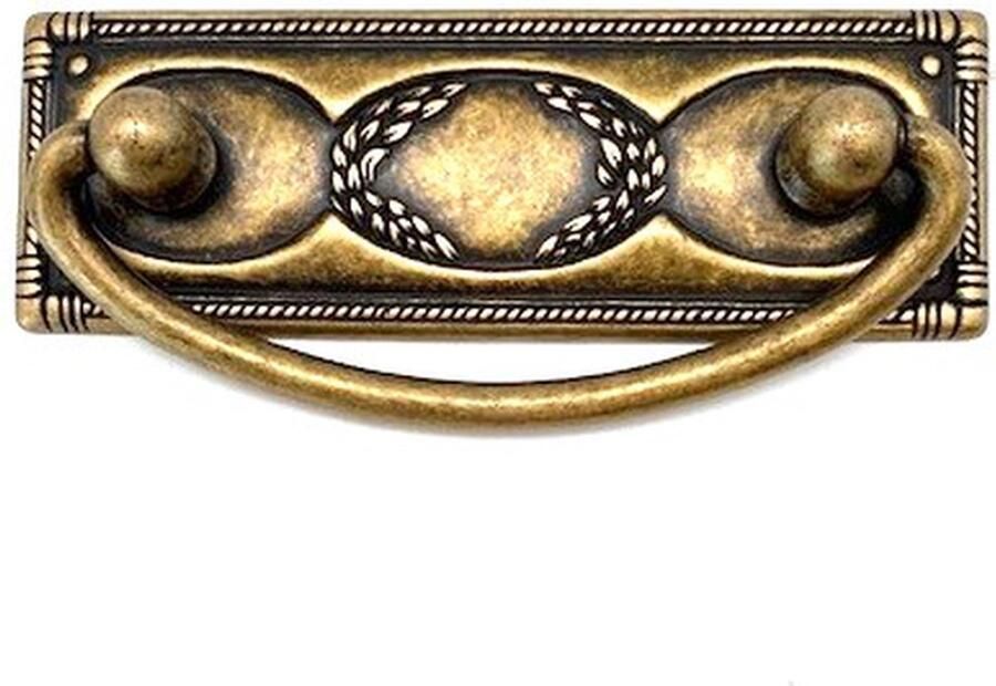 Metal Style Ladegreep Messing antiek horizontaal 97mm