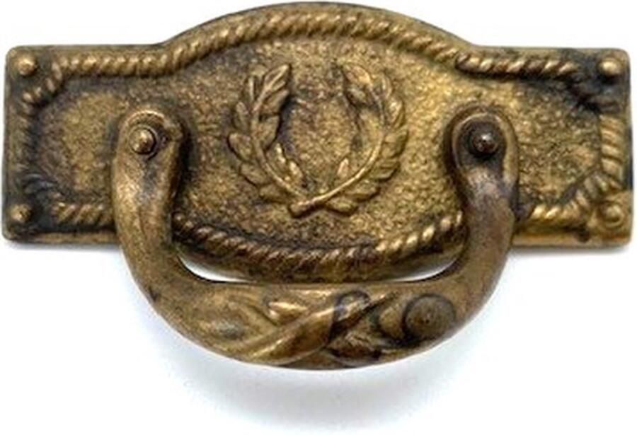 Metal Style Ladegreep Messing antiek klein 63x33mm