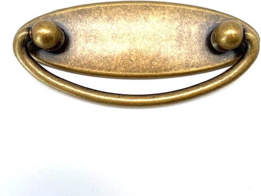Metal Style Ladegreep Messing Antiek Ovaal 95x42mm