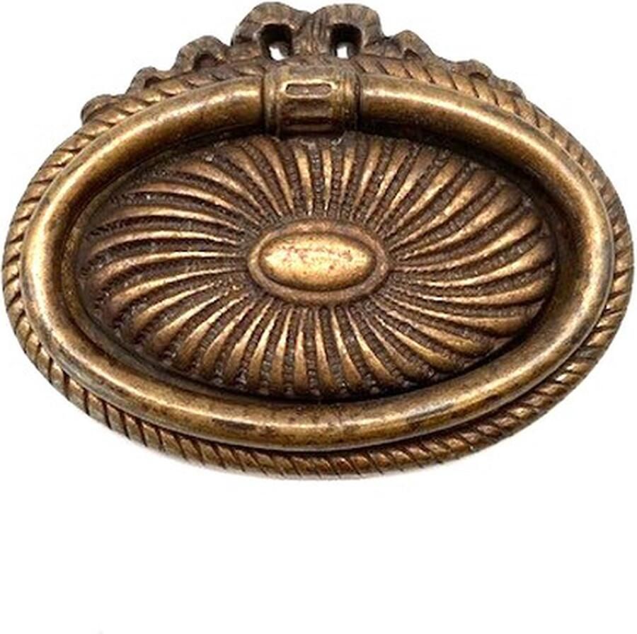 Metal Style Ladegreep Messing antiek ovaal Lint Vortex Middel 71x54mm