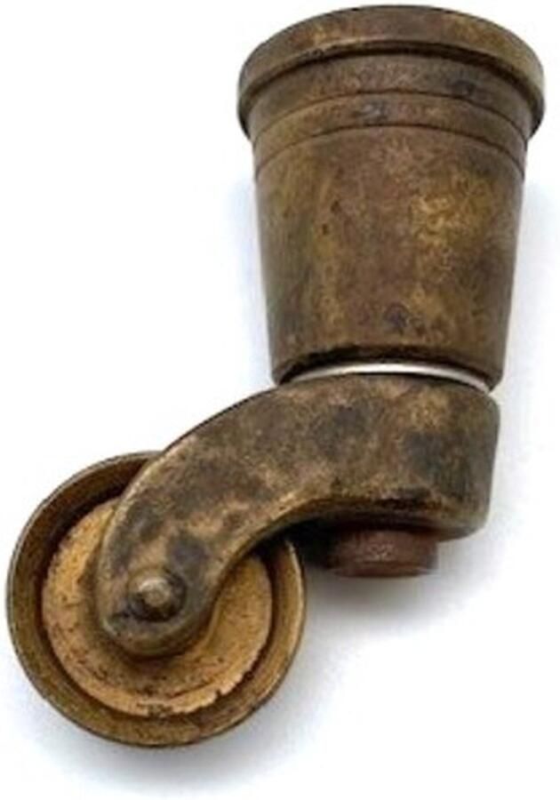 Metal Style Meubelwiel Messing Antiek ronde sok 20mm