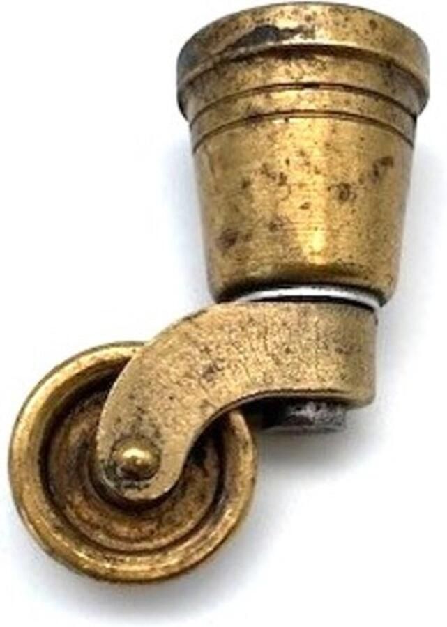 Metal Style Meubelwiel Messing Antiek ronde sok 30mm