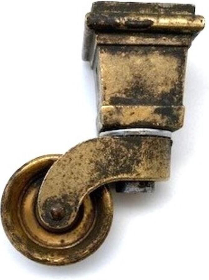 Metal Style Meubelwiel Messing Antiek vierkante sok 25mm