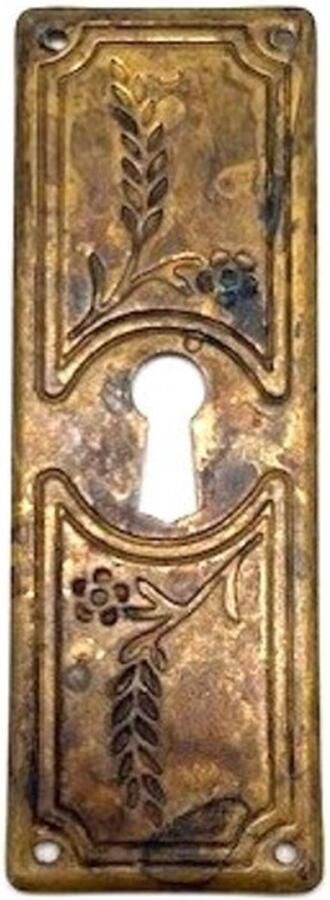 Metal Style Sleutelplaat Messing antiek bloem en aar verticaal 33x97mm