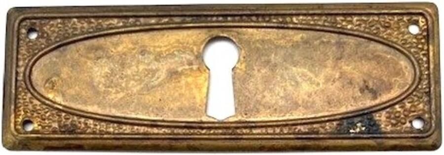 Metal Style Sleutelplaat Messing antiek glad horizontaal 97x33mm
