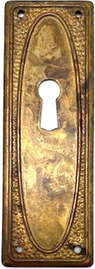 Metal Style Sleutelplaat Messing antiek glad verticaal 33x97mm