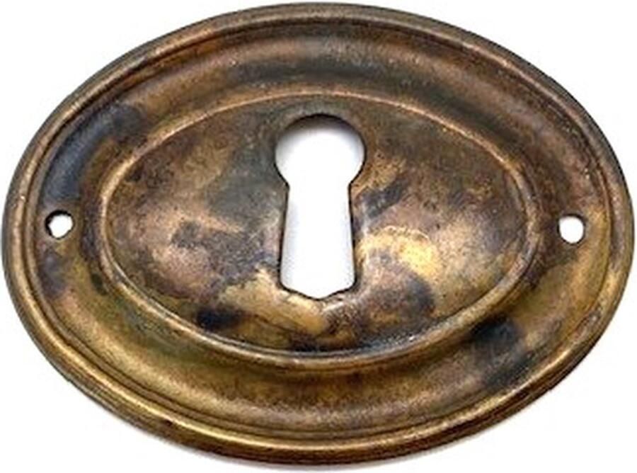 Metal Style Sleutelplaat Messing antiek ovaal 64x49mm