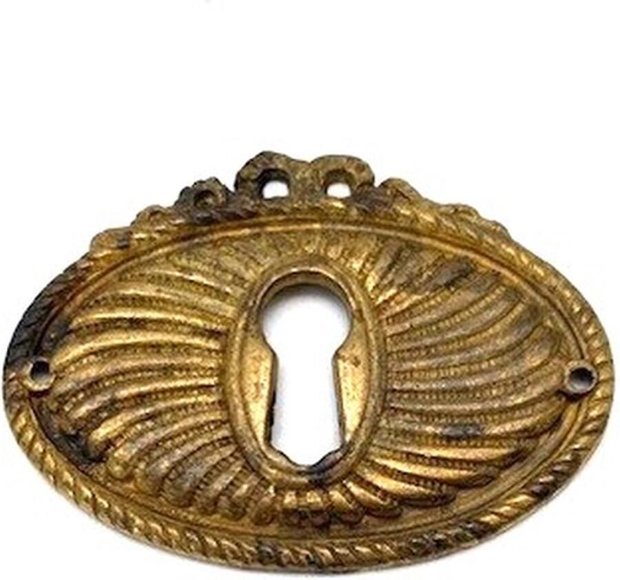Metal Style Sleutelplaat Messing antiek ovaal Lint Vortex 60x44mm