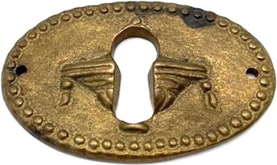 Metal Style Sleutelplaat Messing antiek ovaal Romeinse Schaal 53x34mm